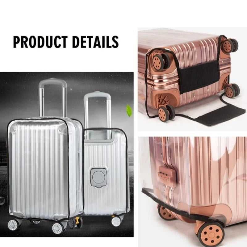 Waterproof Wheeled Suitcase Dust Cover Clear PVC Suitcase Cover Protectors Transparent Luggage Covers Dustproof Travel Sleeve