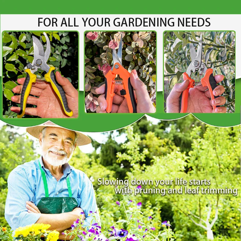 3pcs Multifunctional Stainless Scissors Pruner Garden Scissors for Gardening Flower Fruit Tree Manually Scissor Electrician Tool
