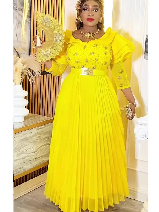 Vestidos de fiesta africanos de talla grande para mujer 2025, nueva moda, Dashiki Ankara, vestido de noche para boda, elegante vestido largo musulmán de Turquía.
