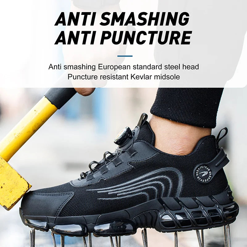 Lightweight Safety Shoes Men Women Work Shoes Steel Toe Cap Working Boots Sneakers Man Women Breathable Shoes Tactical Boots