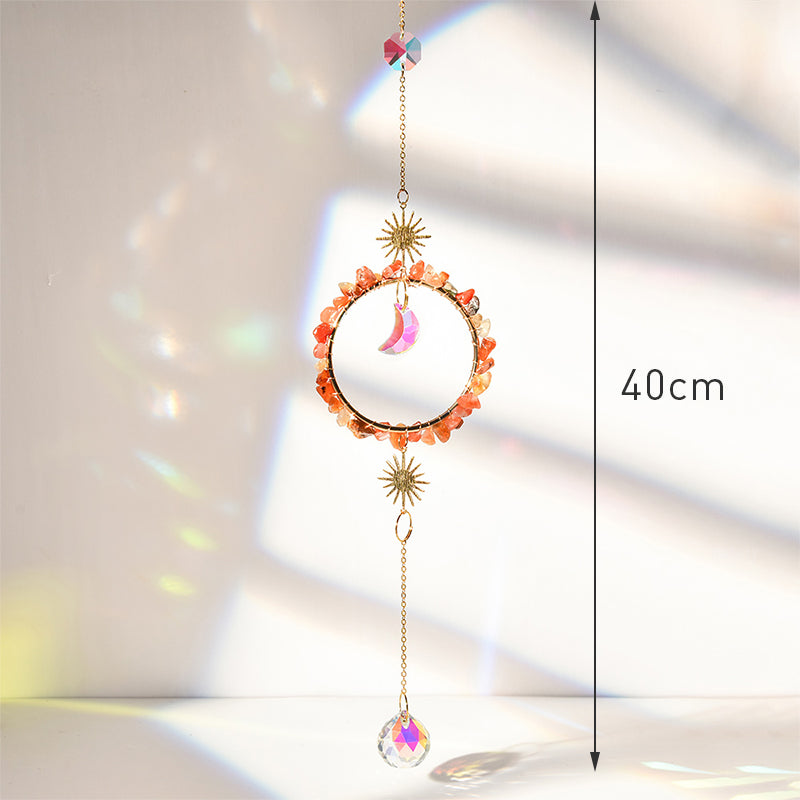 Colgante de cristal para jardín, atrapasol, campanillas de viento, prisma arcoíris, cadena de cristal para ventana, campana colgante, árbol de Navidad, decoración del hogar