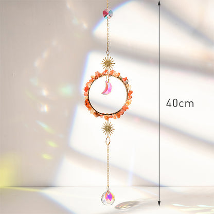 Colgante de cristal para jardín, atrapasol, campanillas de viento, prisma arcoíris, cadena de cristal para ventana, campana colgante, árbol de Navidad, decoración del hogar