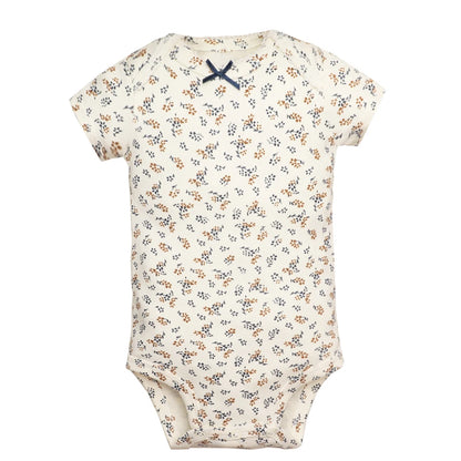 Lote de 5 monos para bebés y niñas, 100 % algodón, de manga corta, para recién nacidos de 6 a 24 meses.
