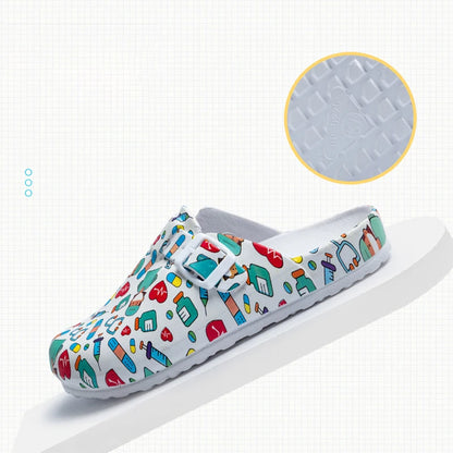 Zuecos médicos estampados antideslizantes, zapatillas ultraligeras para médicos y enfermeras, calzado veterinario, calzado quirúrgico premium YC-1