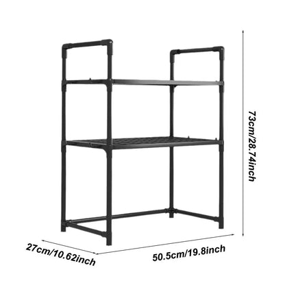 Kitchen Storage Rack Multi-Layer Microwave Rack Adjustable Standing Countertop Condiment Oven Organizer Shelf Kitchen Accessorie