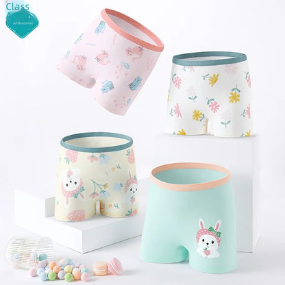 Calzoncillos bóxer de algodón puro para niños, ropa interior sin costuras y sin entrepierna, talla mediana/grande, para niñas 