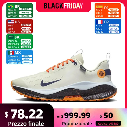 NIKE Original Men's Sneakers New Arrival React Infinity Run Flyknit 4 Gore-Tex Low Shock-absorbing and Wear-resistant Shoe