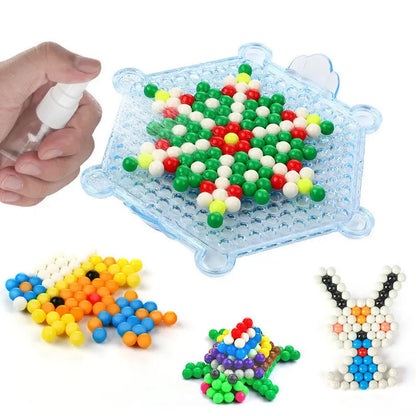 DIY Water Spray Magic Sticky Beads Toy Set Children's Handmade Puzzle Craft Kit Sensory Crystal Beads Kids Art Educational Gifts