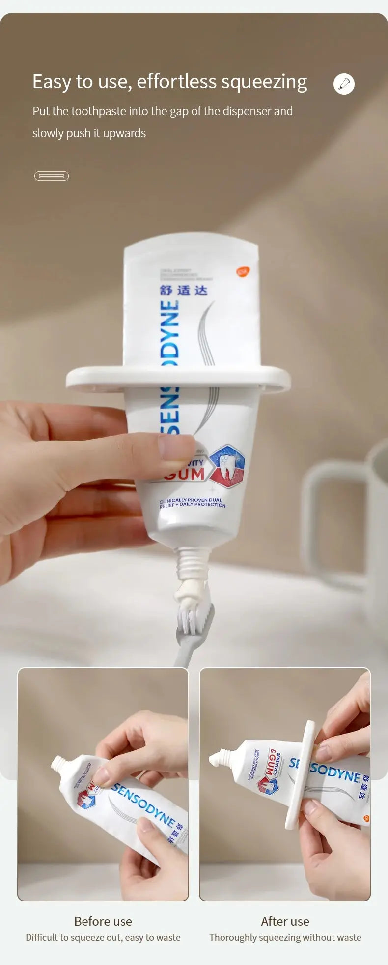 Toothpaste Squeezer, Toothpaste Clip, Facial Cleanser Hand Cream Squeezer, Household Manual Toothpaste Rolling Squeezer