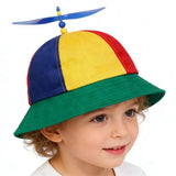 Detachable Propeller Baseball Cap Cotton Color-block Bamboo Dragonfly Sunscreen Adjustable Colorful Helicopter Spiral Hat
