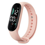 Relógio de pulso digital LED eletrônico feminino, relógio esportivo impermeável, pulseira simples de silicone, relógio casual, moda