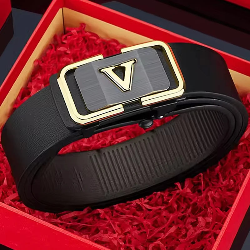 Men's automatic buckle belt casual cowhide belt personalized versatile belt