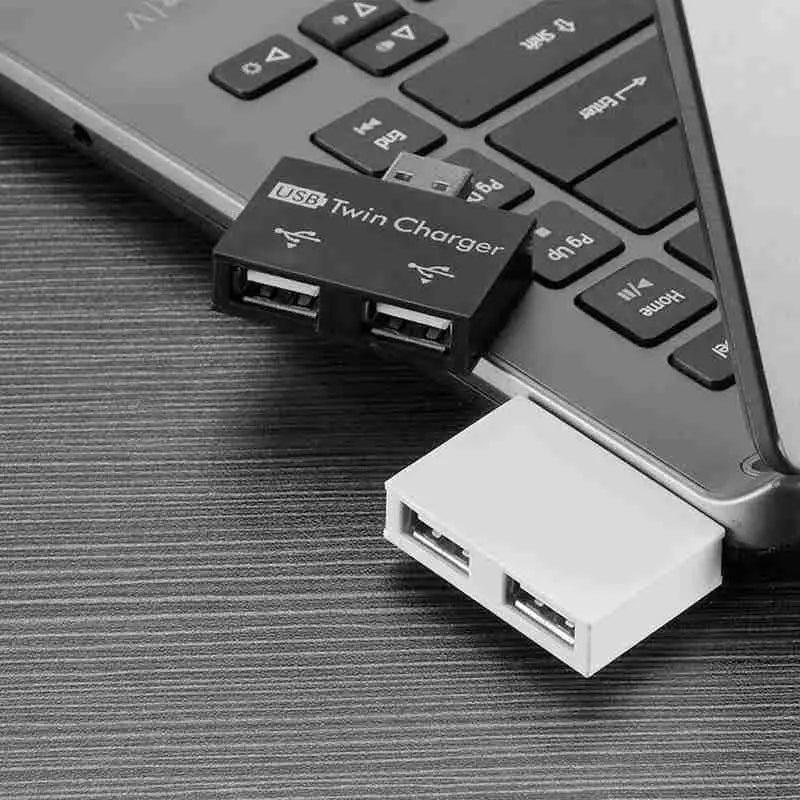 Divisor de interfaz de datos de carga USB 1/2, extensor de corriente USB de doble puerto, adaptador de concentrador de cabezal OTG