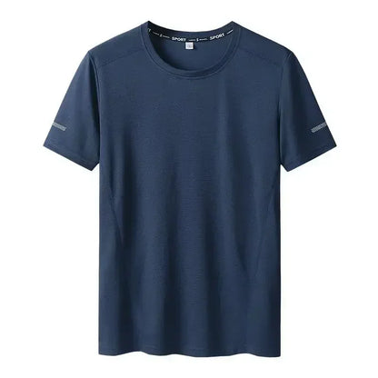 Camiseta para hombre, talla grande 5XL/6XL, secado rápido, cuello redondo, manga corta, talla grande, talla extragrande