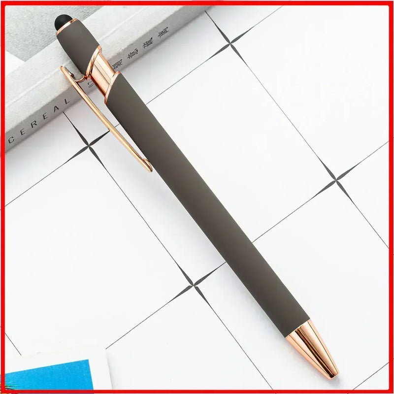 50pcs Light Metal Ballpoint Pen Touch Screen Pen Office School Advertising Pen Custom Logo Text Engraving Laser Engraving
