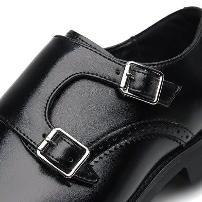 Italian Men's Brogue Shoes Brown Low Cut Commuting Business Casual Shoes Men's Banquet Leather Shoes Soft Sole Big Size：38-48