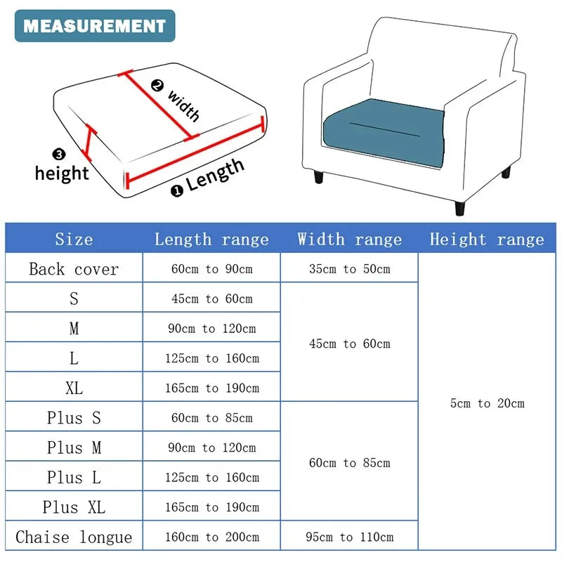 Elastic Sofa Cover for Living Room Jacquard Solid Sofa Seat Cover Grey Washable Seat Cushion Cover Furniture Protector Sectional