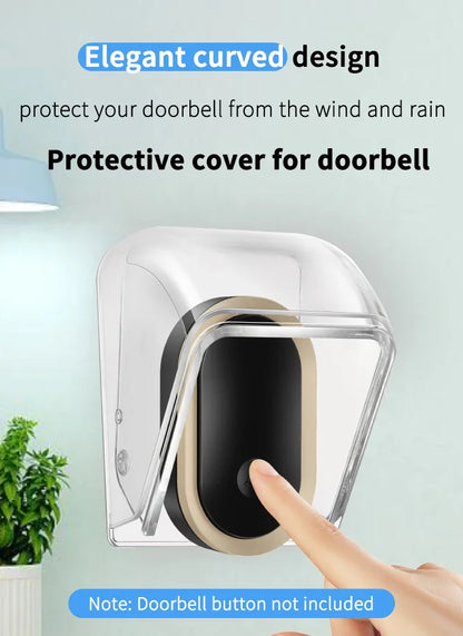 CACAZI PC Transparent Waterproof Cover for Wireless Doorbell Button Chime Outdoor Rain-cover Home Case Suitable for Most Buttons