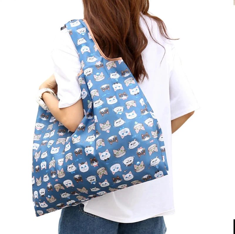 Folding Shopping Bag Large Capacity Environmental Protection Portable Handbag Supermarket Toy Storage Bags Travel Grocery Bag