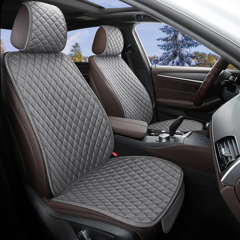 Linen Car Seat Covers, Breathable Front Pair Seat Cover with Non-Slip Protector for All Seasons, Seat Cover For Car, SUV, Truck