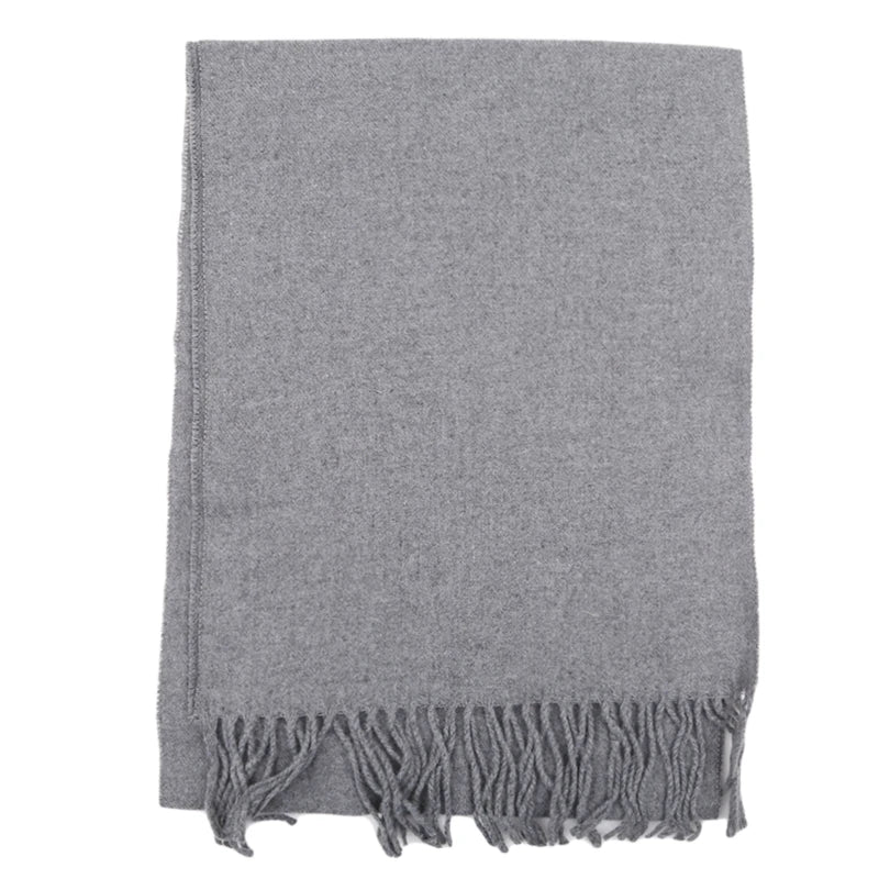 Classic Solid Colors Scarves Men Cashmere Soft Knitted Striped Scarf Long Tassel Neck Warmer Men'S Winter Scarf 2023 New