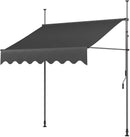 Awning Balcony Patio Retractable Awning UV50+ Sun Shade Awning Clamp Garden Sun Protection with Hand Crank Without Drilling