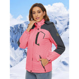 MAGCOMSEN Women's Warm Winter Fleece Lined Hooded Jackets Snowboard Coats Waterproof Ski Jacket Snow Hiking Outdoor Parkas