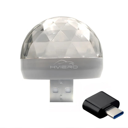 Car DJ RGB Music Sound Colorful LED Mini Mushroom Atmosphere Lights Auto USB-C IOS Holiday Party Karaoke Welcome Decoration 5V