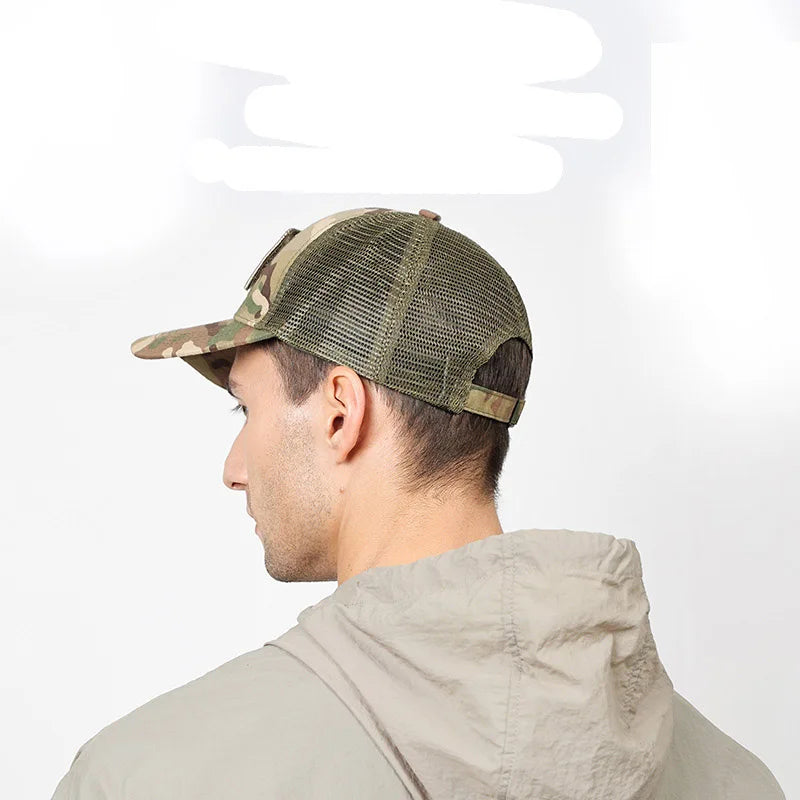 Black Mesh - Backed Baseball Cap with American Flag Patch - Stylish and Patriotic Accessory