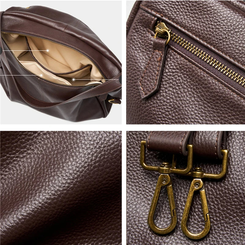 Bolsos de hombro grandes Toptrends 100% piel auténtica de vaca para mujer, bolsos cruzados de diseñador de lujo para oficina (2025)