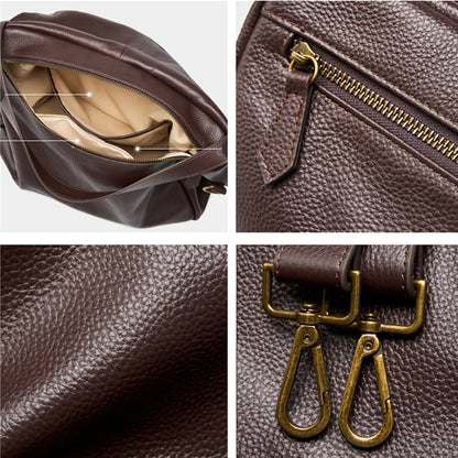 Bolsos de hombro grandes Toptrends 100% piel auténtica de vaca para mujer, bolsos cruzados de diseñador de lujo para oficina (2025)