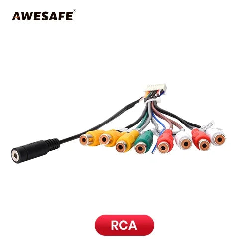 AWESAFE 20 Pin Universal RCA Output Wire with Mic for Android Radio Video Aux-in Subwoofer Car Radio Accessories