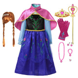 Fantasia de Verão das Rainhas Elsa e Anna – Vestido de Princesa para Meninas e Crianças Pequenas – Ideal para Halloween, Cosplay e Festas (Para 2 a 10 Anos)
