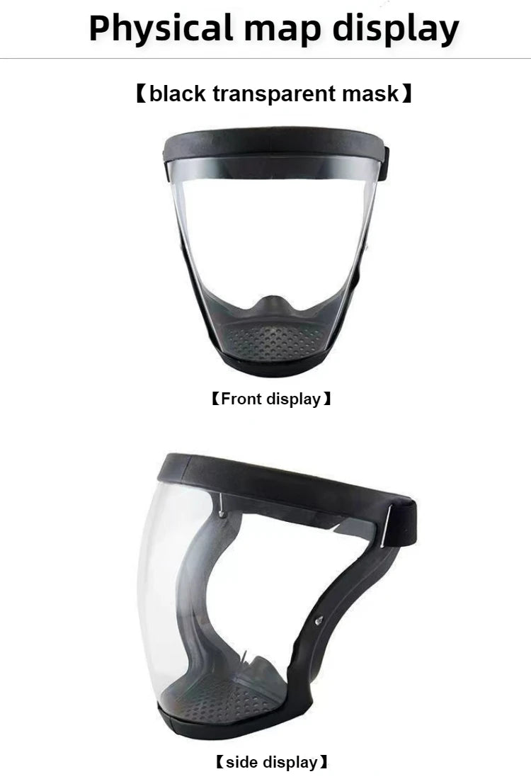 Kitchen Transparent Full Face Shield Home Oil-splash Proof Eye Facial Anti-fog Head Cover Safety Glasses