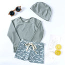 2025 Summer Baby Boys Swimsuit Long Sleeves One Piece Swimwear for Kids Toddler Cartoon UPF50+ Rash Guards Infant Bathing Sui