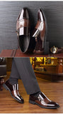 2025Men's Leather Shoes Sharp Pointed Outdoor Anti Slip Flat Fashion Business Zipper Footwear Casual Comfort Male Shoes