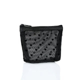 Heart-Shaped Nylon Mesh Cosmetic Bag Portable Toiletry Organizer for Women Makeup Storage