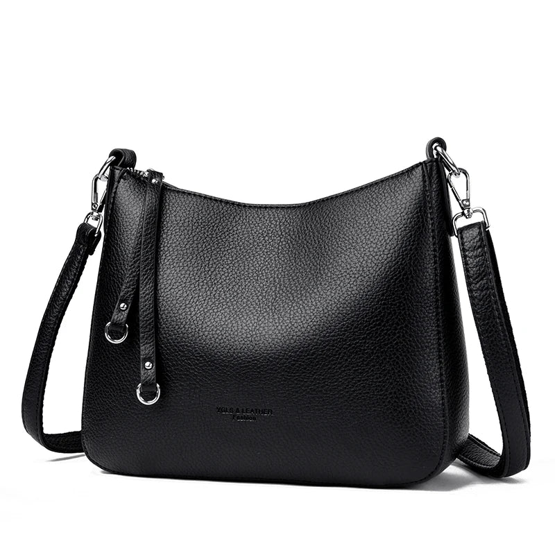 Genuine Brand Women's Soft Leather Shoulder Bags Luxury Designer Crossbody Bags Ladies Casual Tote Bag Messenger Commuting Sac