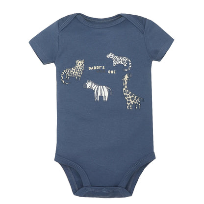 Lote de 5 monos para bebés y niñas, 100 % algodón, de manga corta, para recién nacidos de 6 a 24 meses.