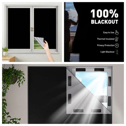 Cortina opaca portátil sin taladro, 100 % opaca, aislante y con protección UV para dormitorio, sala de estar, decoración del hogar.