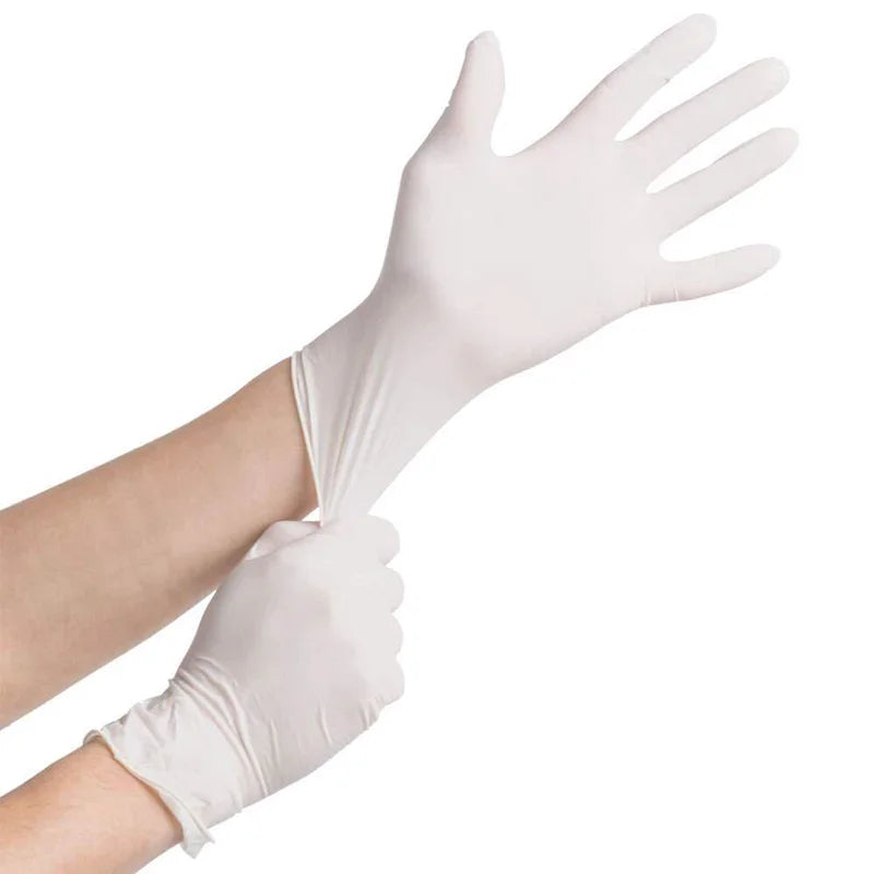 30/60/100 pçs luvas de nitrilo branco descartável doméstico à prova dwaterproof água luvas de nitrilo cozinha lavar louça pet banho ferramentas de limpeza