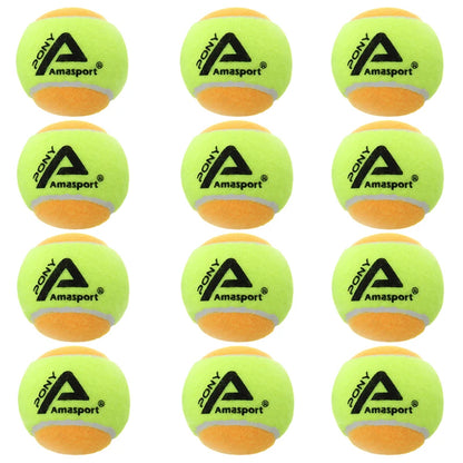 AMA SPORT Kids Training (Transition) Balls 20% 50% 75% Slower For Beginner Child Practice Tennis Soft Beach Tennis Ball 6~12PCS