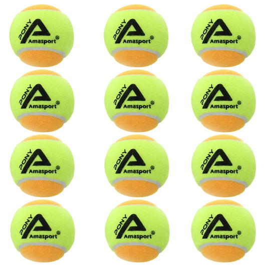 AMA SPORT Kids Training (Transition) Balls 20% 50% 75% Slower For Beginner Child Practice Tennis Soft Beach Tennis Ball 6~12PCS