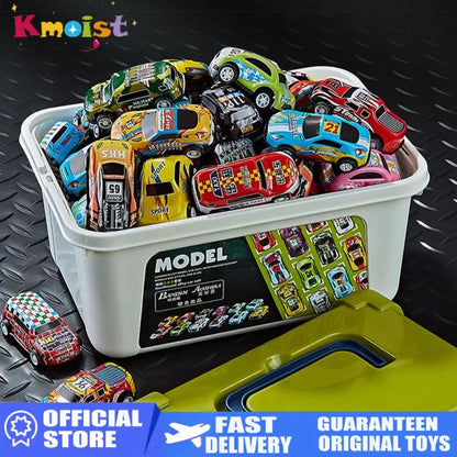 Mini coche de aleación con caja de almacenamiento, coches fundidos a presión, juguetes para niños, vehículo de inercia deslizante, kit de juguetes para niños, regalos para niños