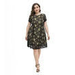 Plus size dress for chubby sisters, round neck, slimming style, elegant 