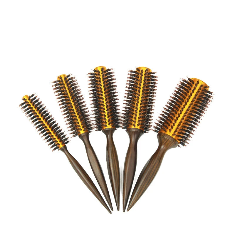 Golden Cylinder Curly Hair Rolling Comb Professional Styling Mane Comb Heat Conduction Air Aluminum Tube Comb Special Comb