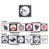 Livro de Pano de Alto Contraste para Bebês (0M+) – Brinquedos Sensoriais em Preto e Branco com Temática de Animais para Berço e Método Montessori