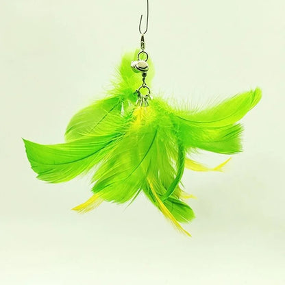 Varita de pájaro/pluma para gato con campana y potente ventosa, manos libres, juguetes interactivos para gatos, ejercicio de caza de gatitos, productos para mascotas