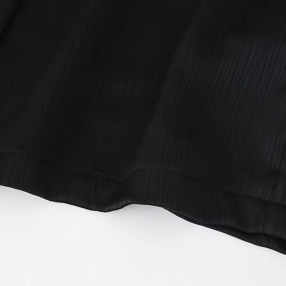 Conjunto de chaqueta y pantalón de traje cruzado con efecto arrugado para mujer, primavera y verano 2024, estilo europeo y americano