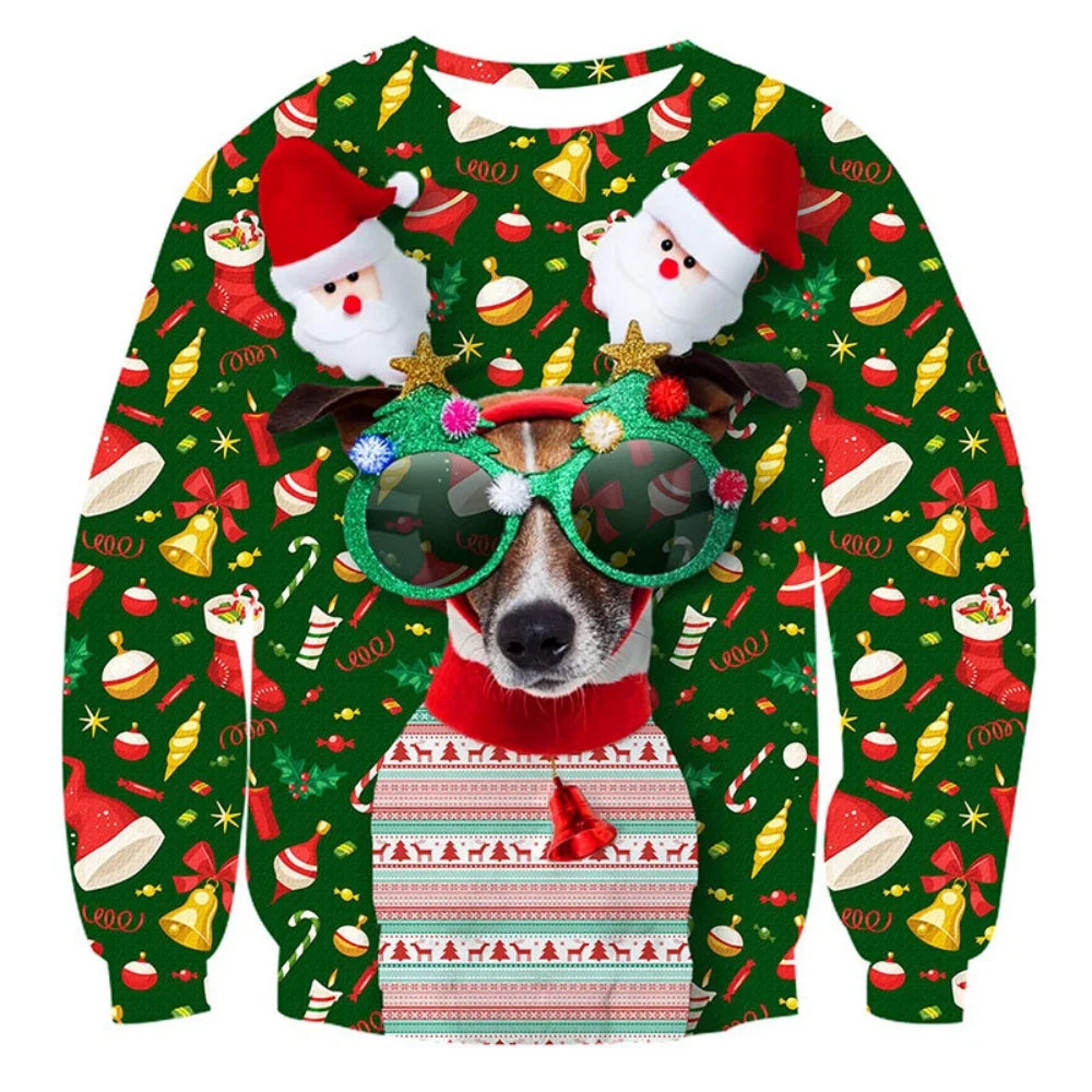 Funny animal Goat graphics Ugly Christmas sweater Fashion pet Cat Dog sweatshirt for women Clothes Christmas Boy Gift 3d jumper